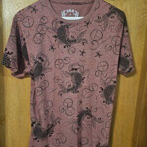 koi fish pond print t-shirt SGR unisex size small